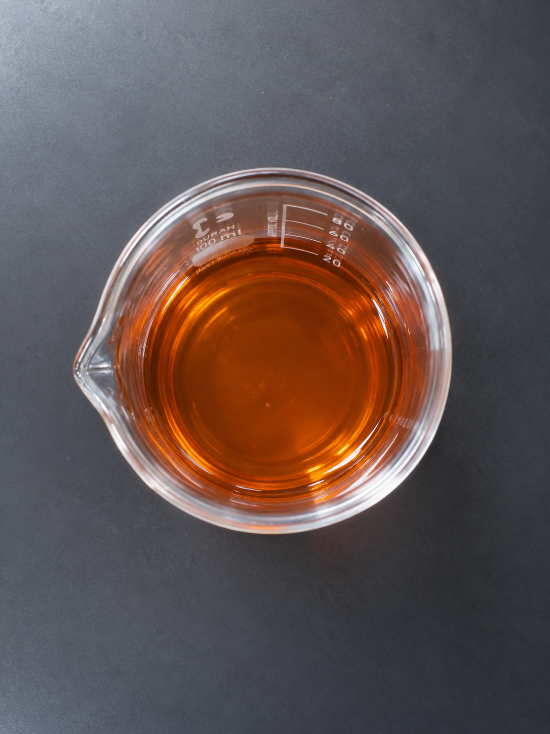 Top-Down Amber Solution Beaker